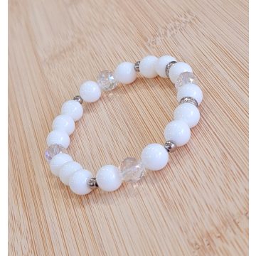   Gyöngyház és Angyal Aurakvarc nemesacéllal és csillogó strasszal